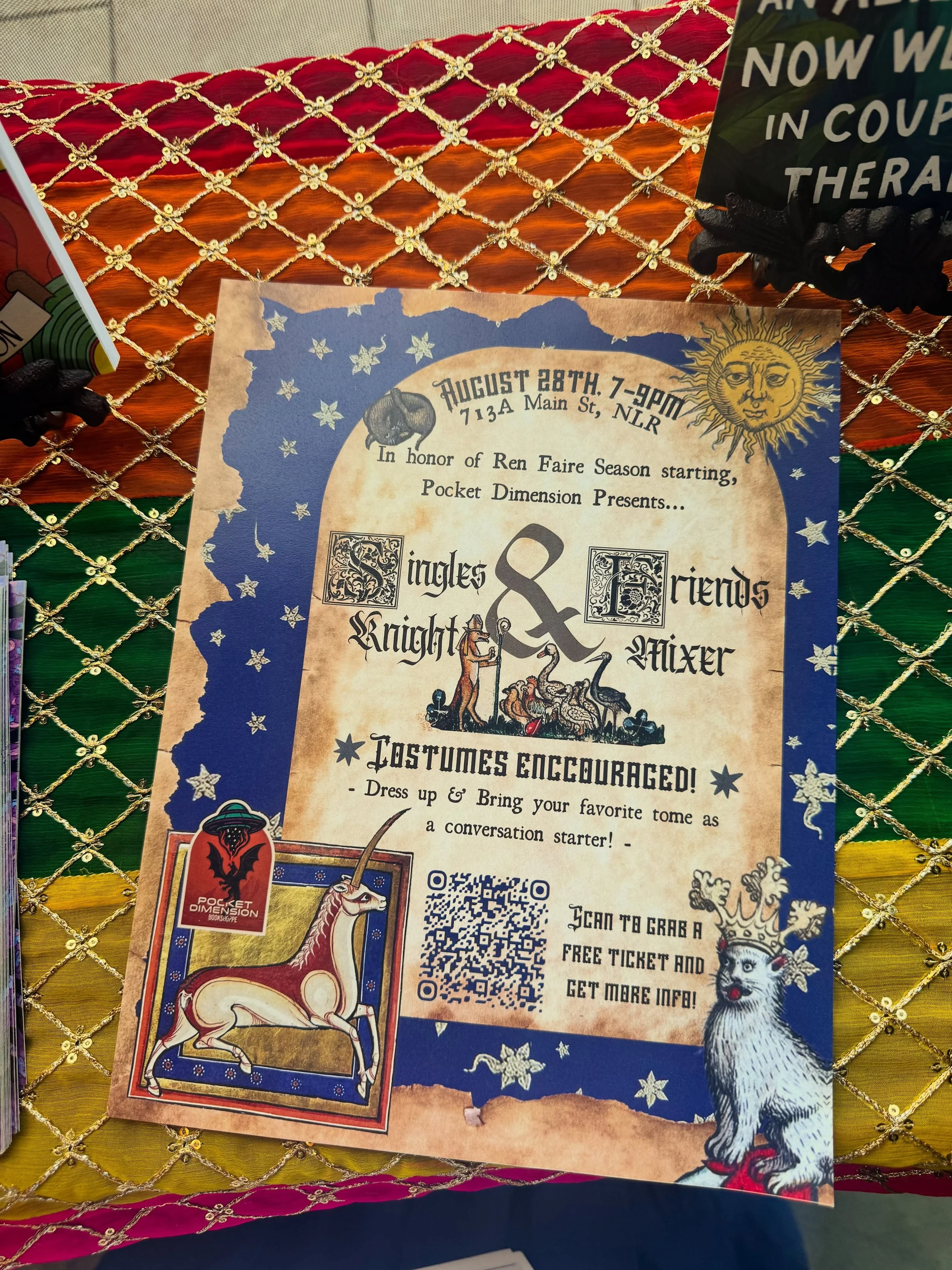Ren Faire Singles Knight &amp; Friend Mixer happening shortly! 🔮✨

Celebrate the start of the our favorite season with us, yap with some fellow nerds, and make friends (or more 👀)!! 

Costumes and Tickets are encouraged, but not required. 🧙🎟️

Se