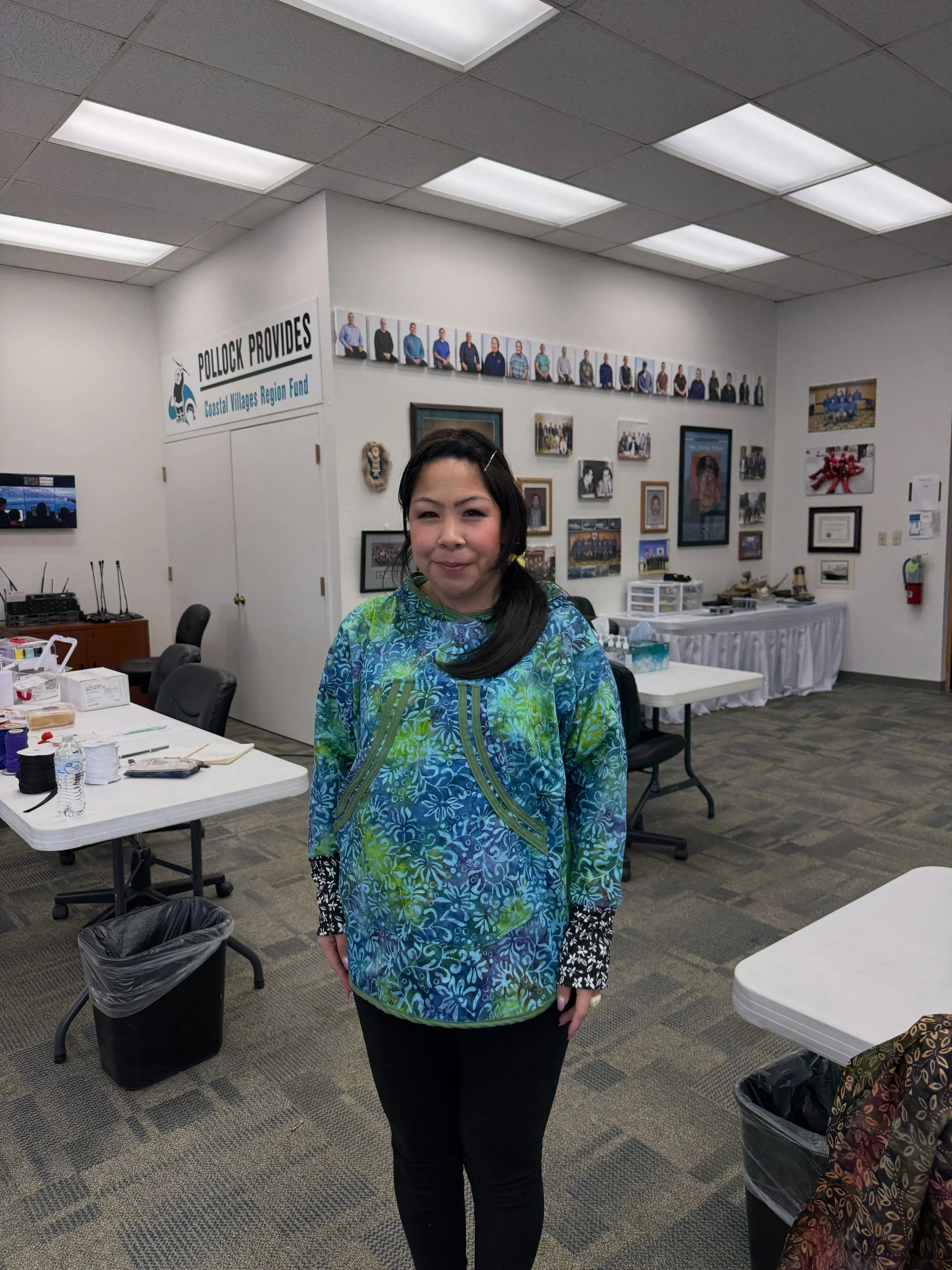 Quyana to Coastal Villages Region Fund-atrun for hosting this wonderful qaspeq workshop. Quyana to everyone who came to sew ❤️ 

#sewyupik #yupik #fyp #indigenous #sharingalaska