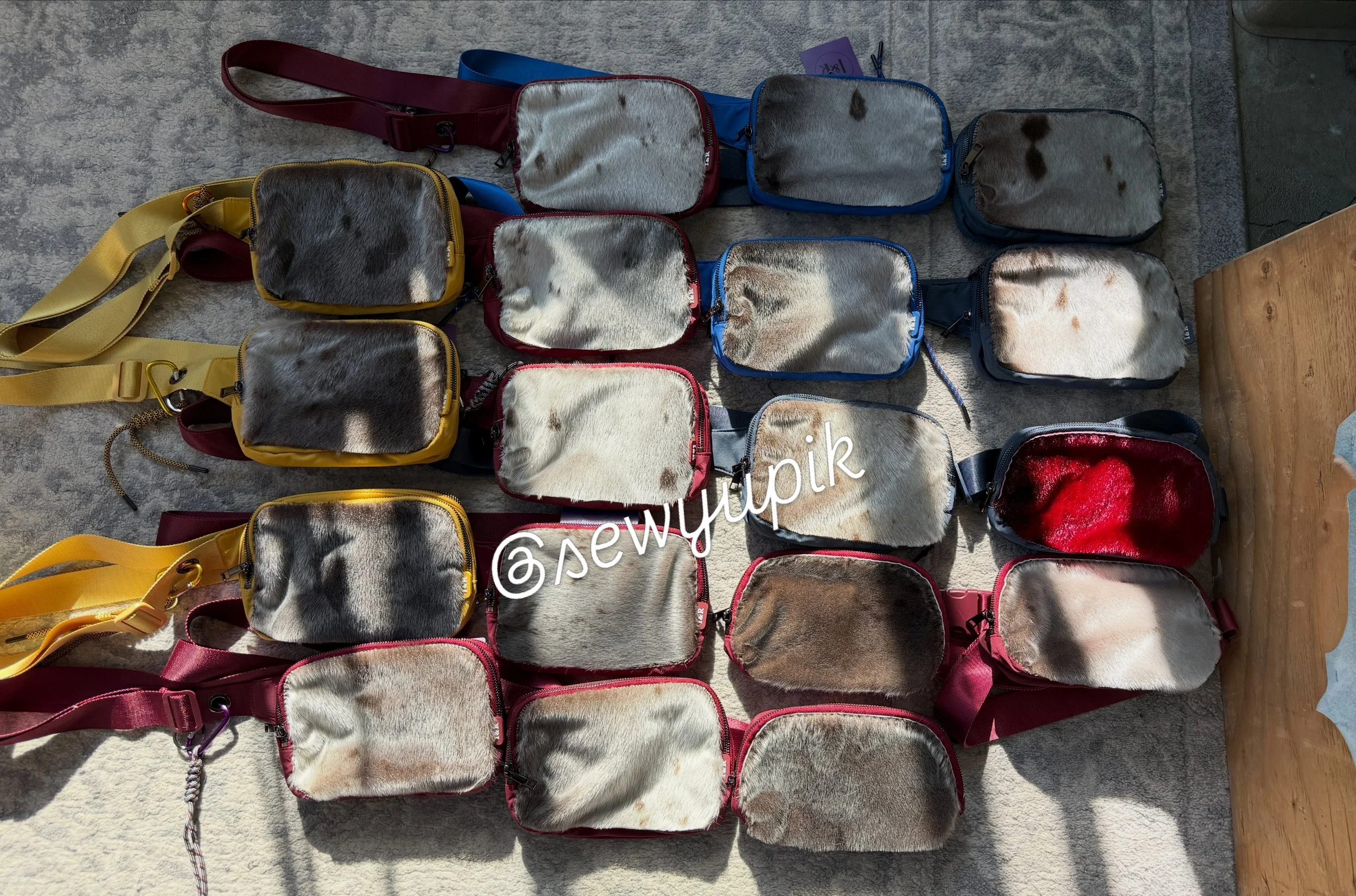 Sealskin crossbody bags fur sell 🦭 Message me if interested &hearts;️

#sewyupik #fyp #indigenous #alaska #supportlocalartists