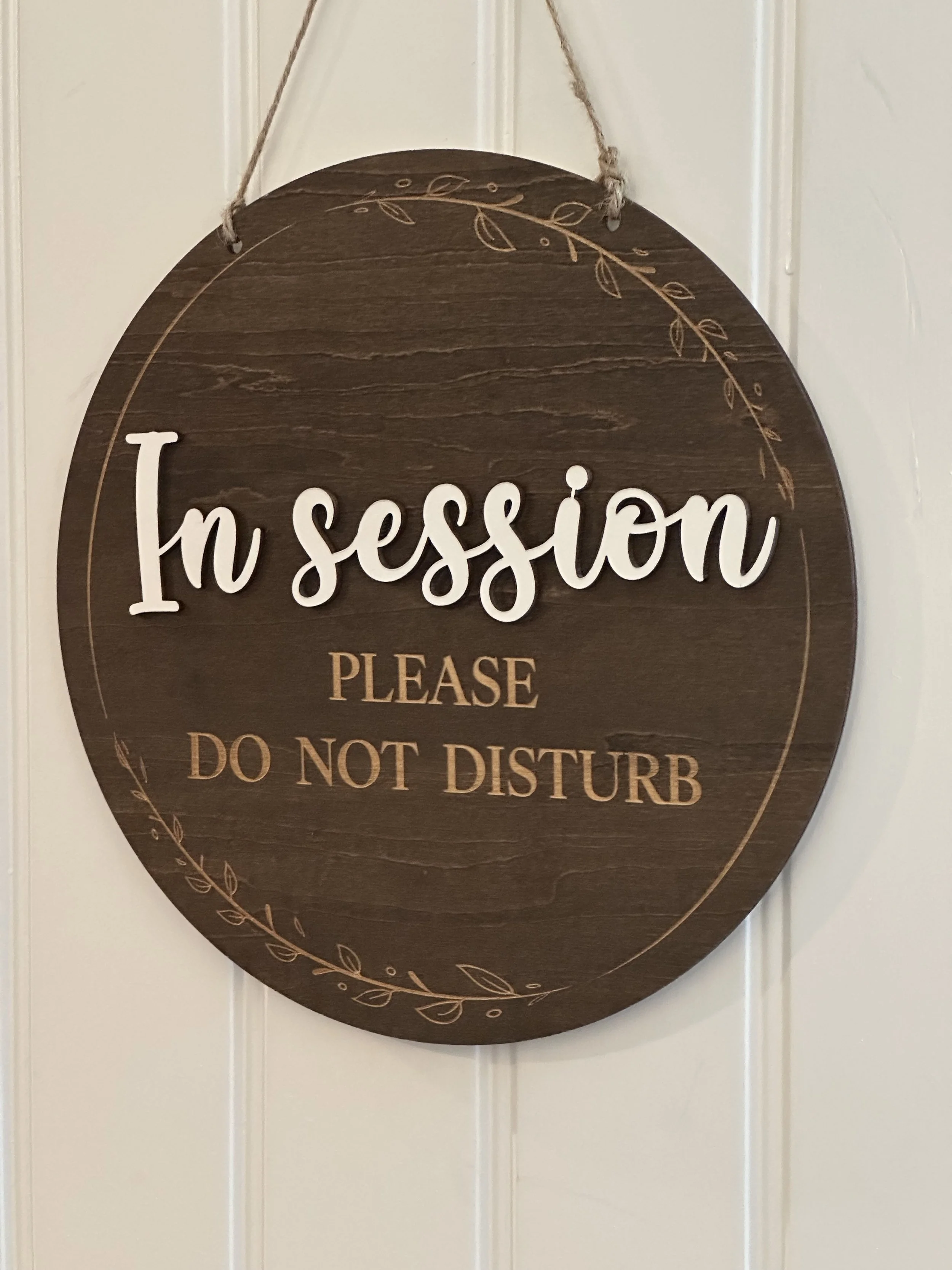 In session office sign at Breitenbach Counseling and Consulting, LLC