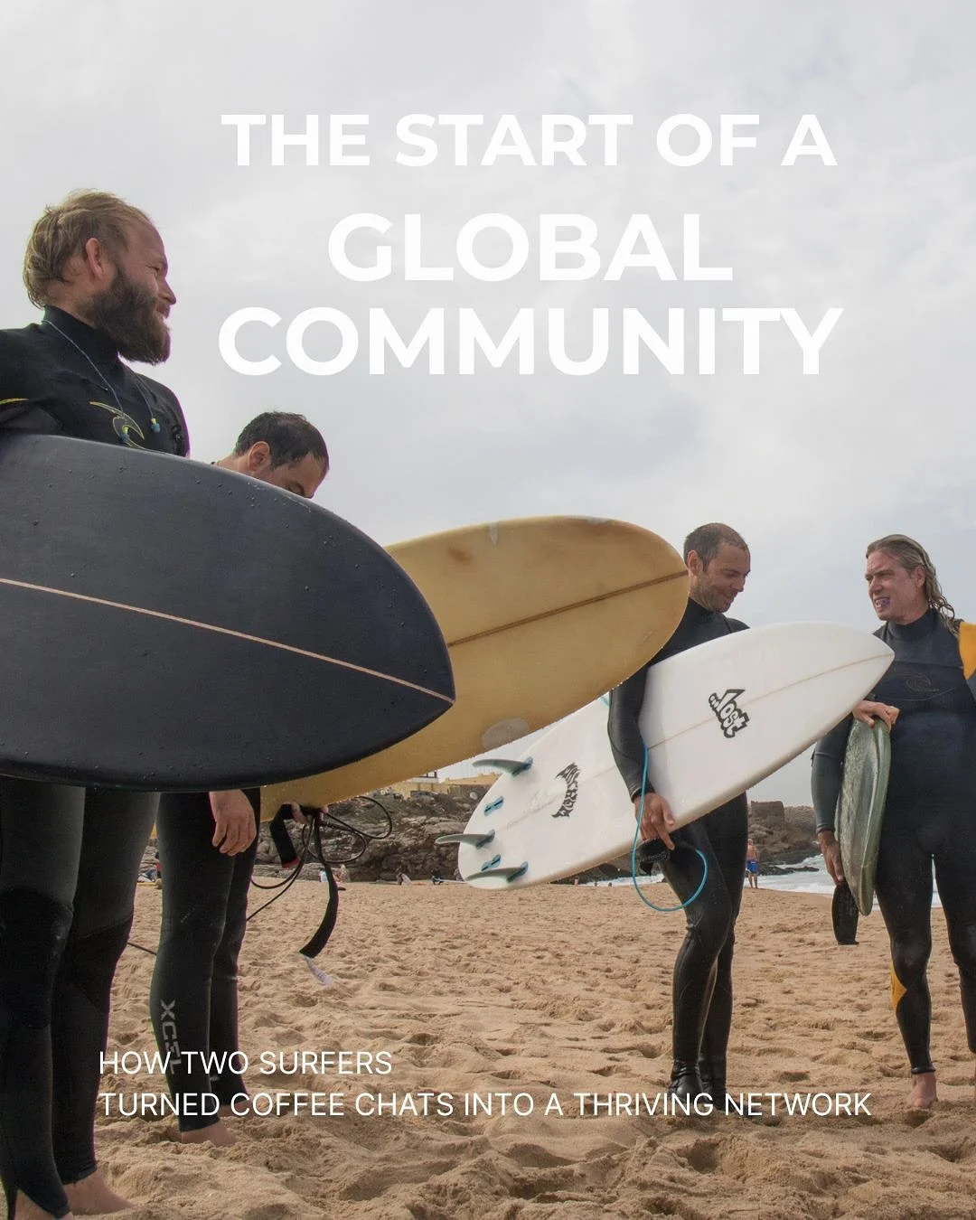 It all started in Lisbon between surf sessions, co-working days, and strong Portuguese coffee ☕🌊

Two surfers, James and Peter, bonded over waves and big ideas.
Soon, those casual caf&eacute; chats turned into something bigger: a space where surf-mi