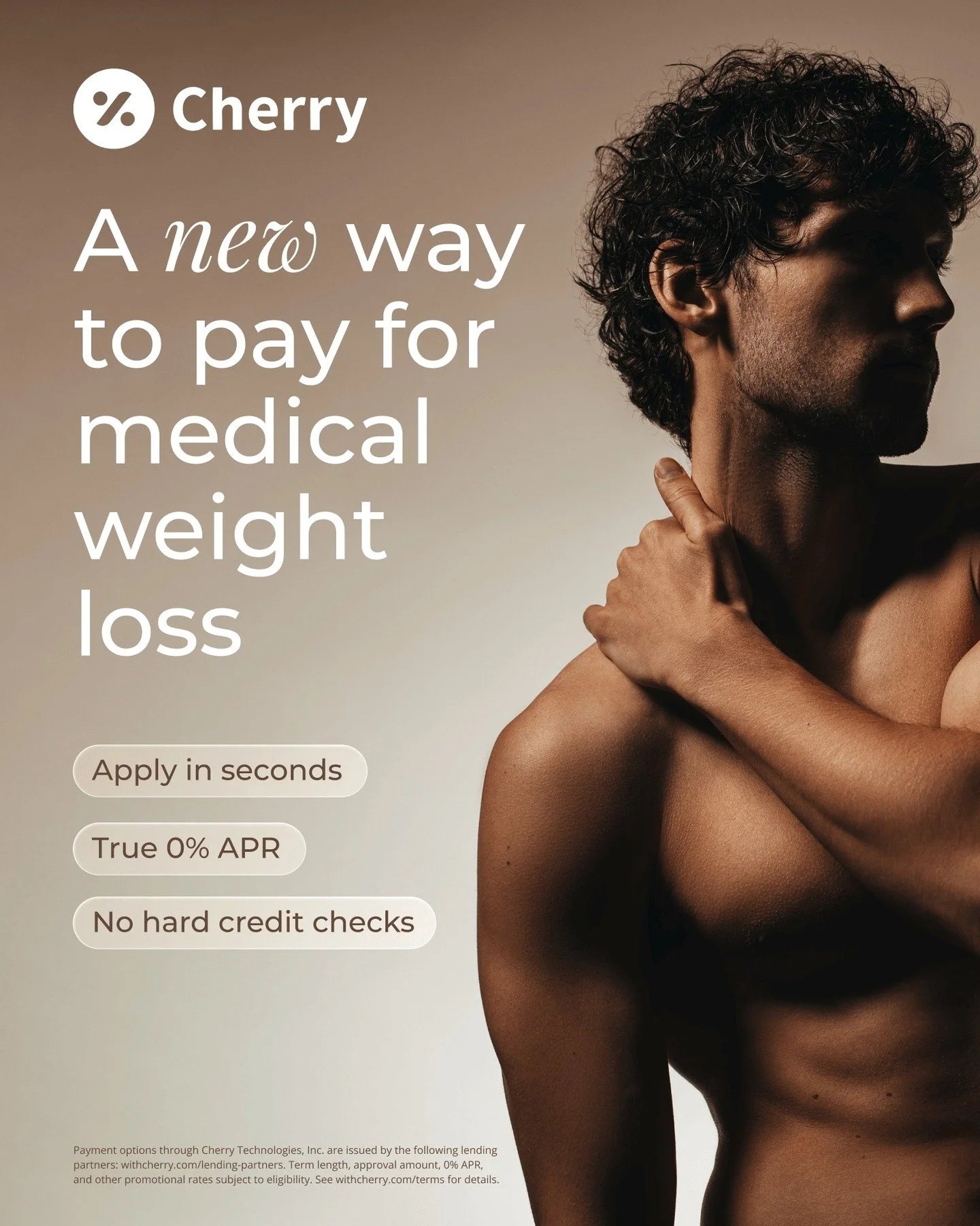 Pay in full. Save big. ✨
The holidays are coming! Stay ahead of the extra pounds and glow up with our weight loss packages, tox treatments, and more.
Use Cherry to pay in full or finance your faves without breaking the bank.
Gift cards available too.