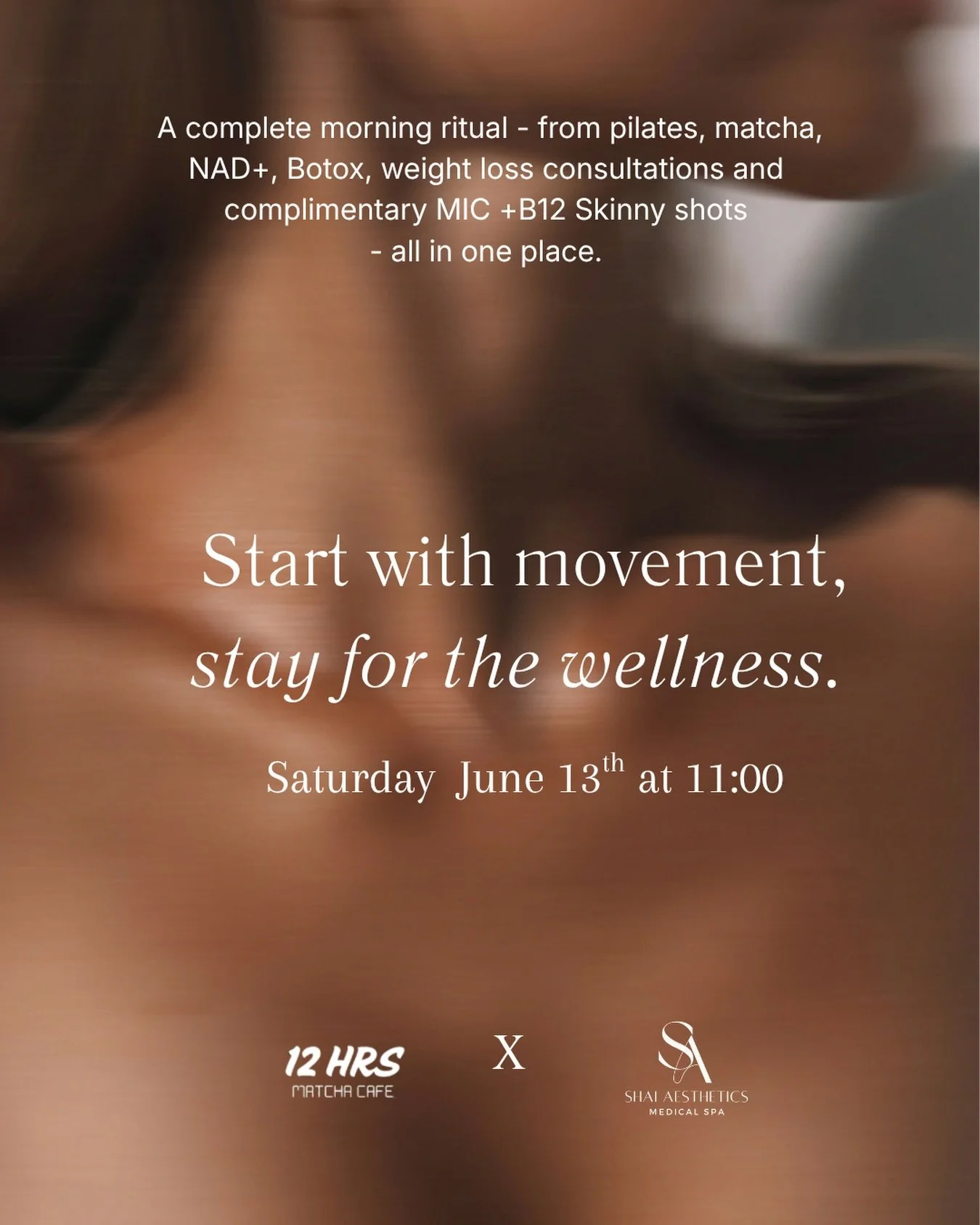 Your complete morning ritual just got real.

Start with movement, sip on your favorite matcha, learn about medical weight loss &amp; peptides, boost your energy with NAD+, get a skinny shot on us, and treat yourself to a little Botox while you&rsquo;
