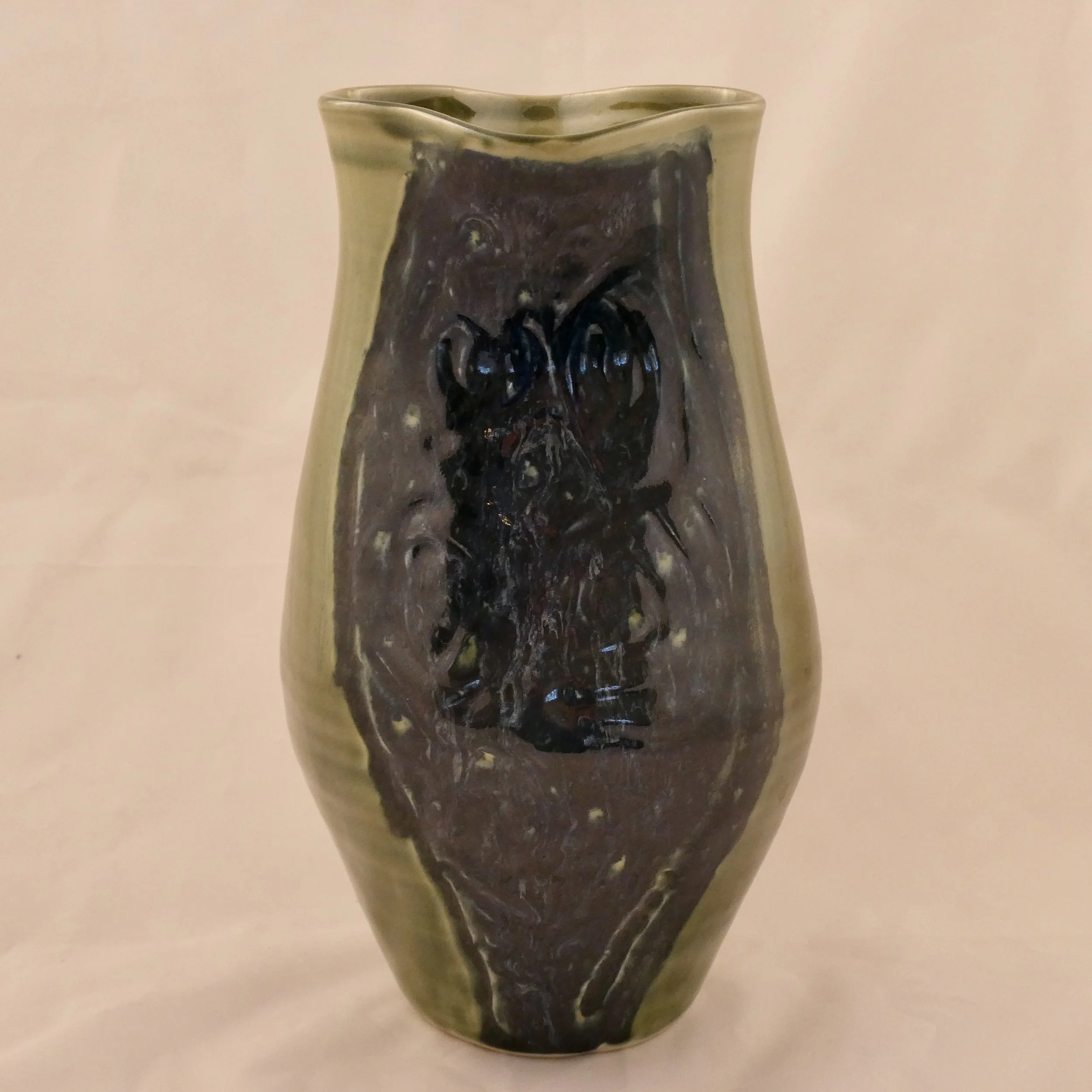 Green and Cobalt Quatrefoil Vase.jpeg