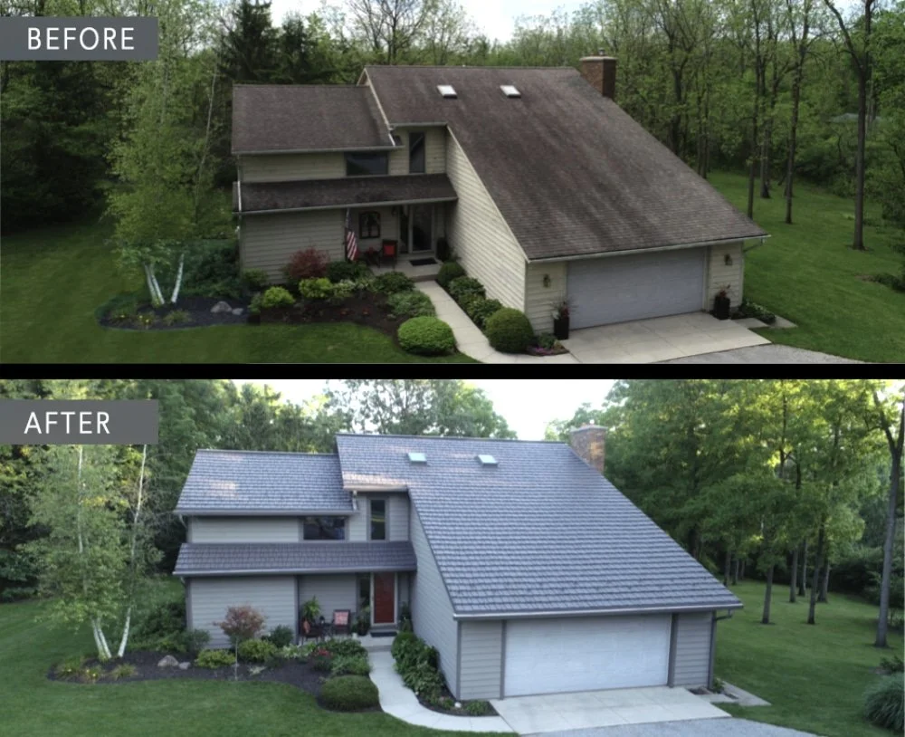 Before and after images Red Ridge Roofing Nexline Marketing Digital Art Creations Search Engine Optimization