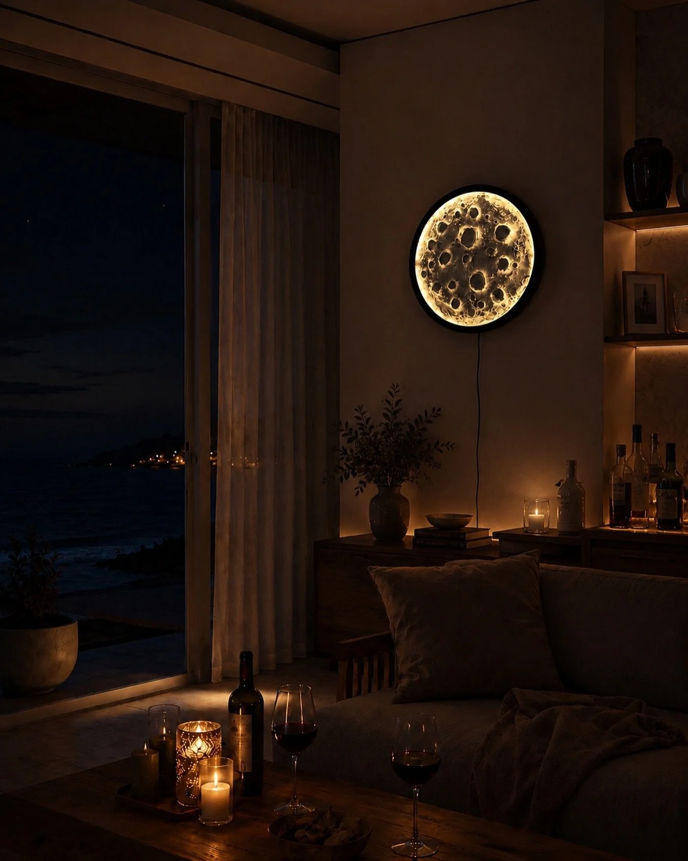 How about a romantic night under the moonlight? 🥂
Soft lights, cozy vibes, and a MoonGlow made by you🌙