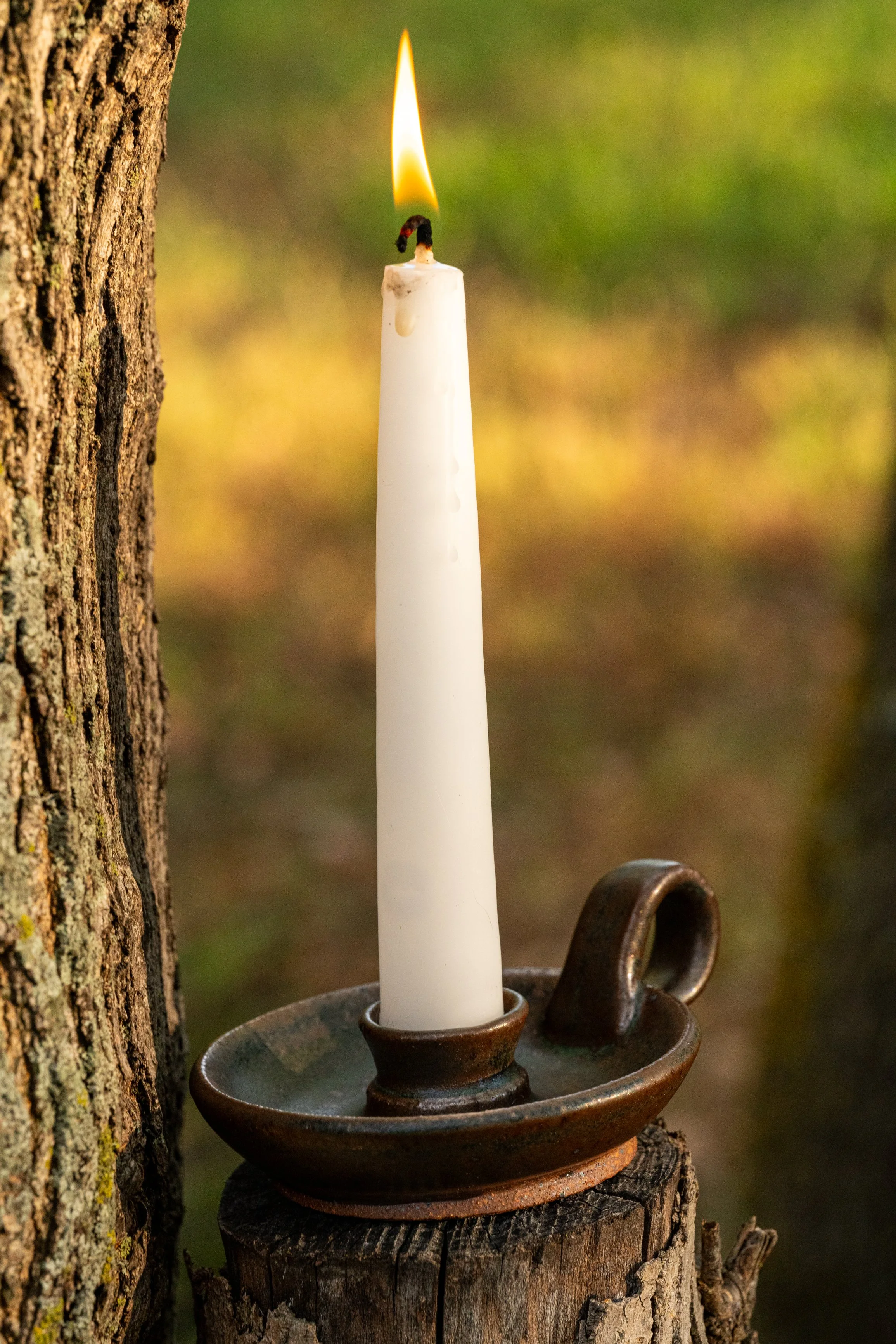 Short Green Candlestick Holder