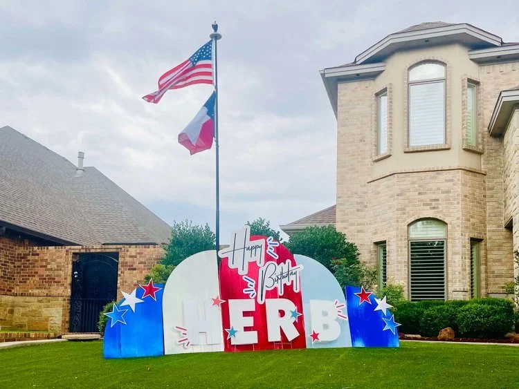 Just because yard card with colorful flowers and fun message in Lubbock, TX