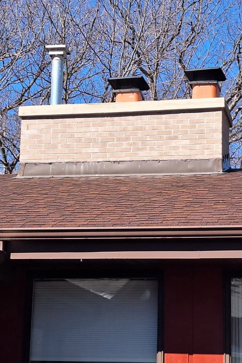 Chimney Rebuild, Brick repair, Chimney cap