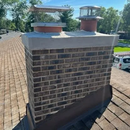 Chimney cap, crown, repair, flashing repair, tuckpointing