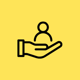 Icon of hand supporting person