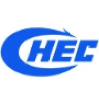 CHEC logo in blue and white