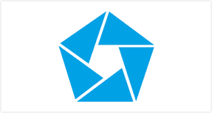 Penta Ocean Construction Limited Logo Blue geometric pentagon shape with inward-facing triangle elements.