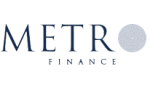 Metro Bianco logo in blue text with a gray circle.