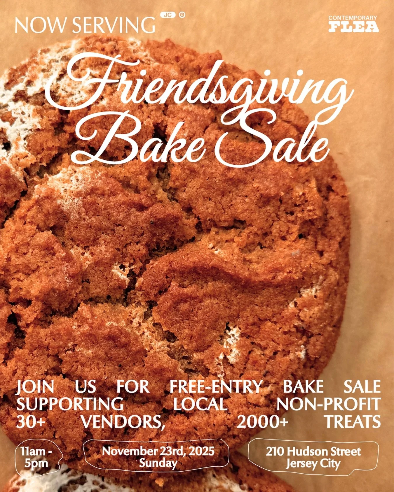 It&rsquo;s time friends 🧡

We&rsquo;ll be at the Friendsgiving Bake Sale this Sunday from 11&ndash;5pm at 210 Hudson Street, Jersey City with @now__serving + @likelysong at @contemporaryflea

The lineup is INSANE feat some of the best NYC/NJ bakers 