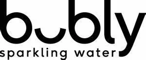 Logo of Bubly sparkling water with the brand name and slogan