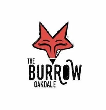 Logo for The Burrow Oakdale featuring a stylized fox face and text.