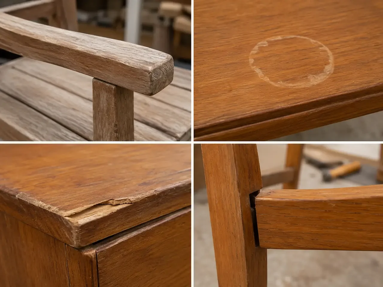 Common damage found during teak furniture restoration