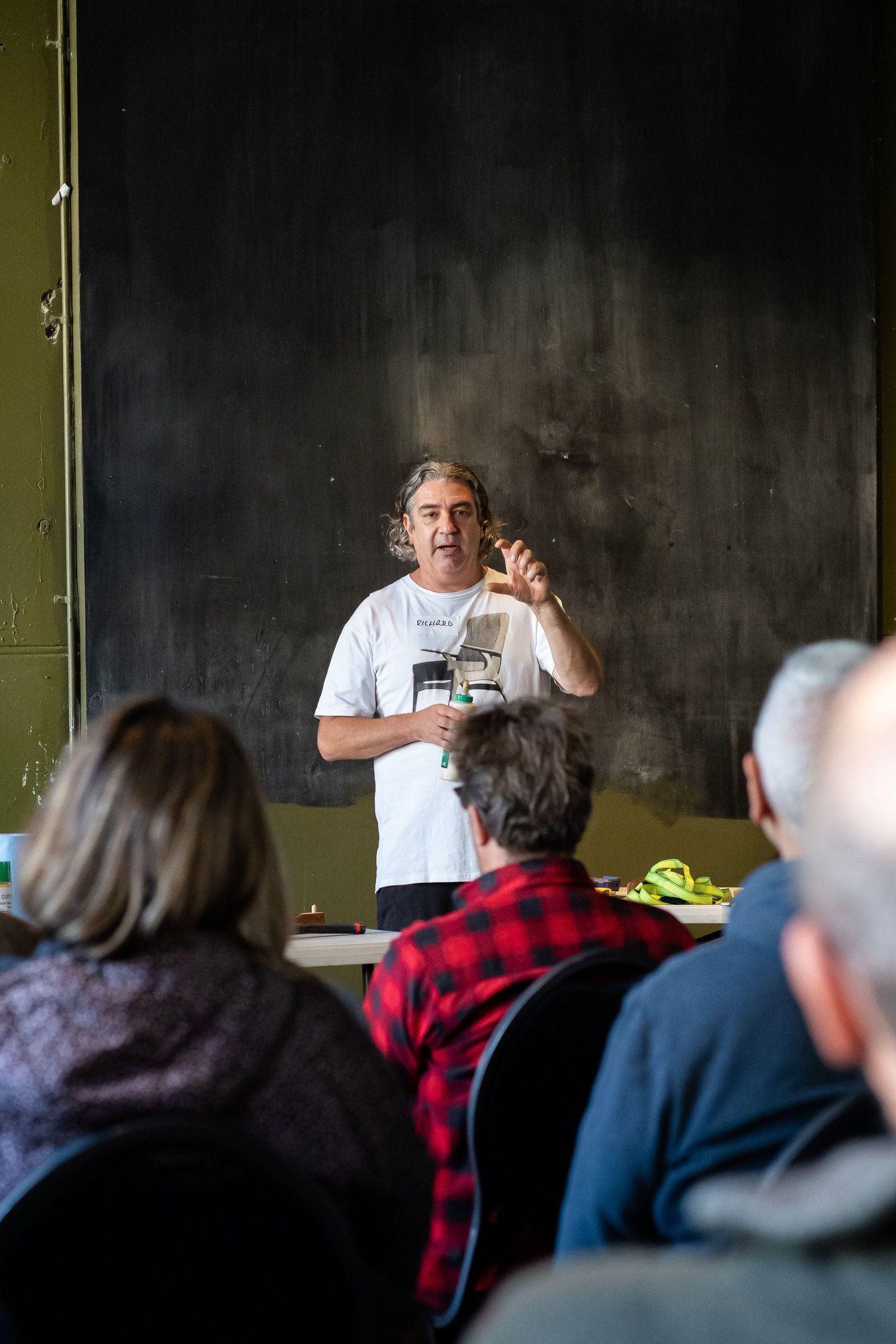 Richard Lloyd presenting furniture restoration methods