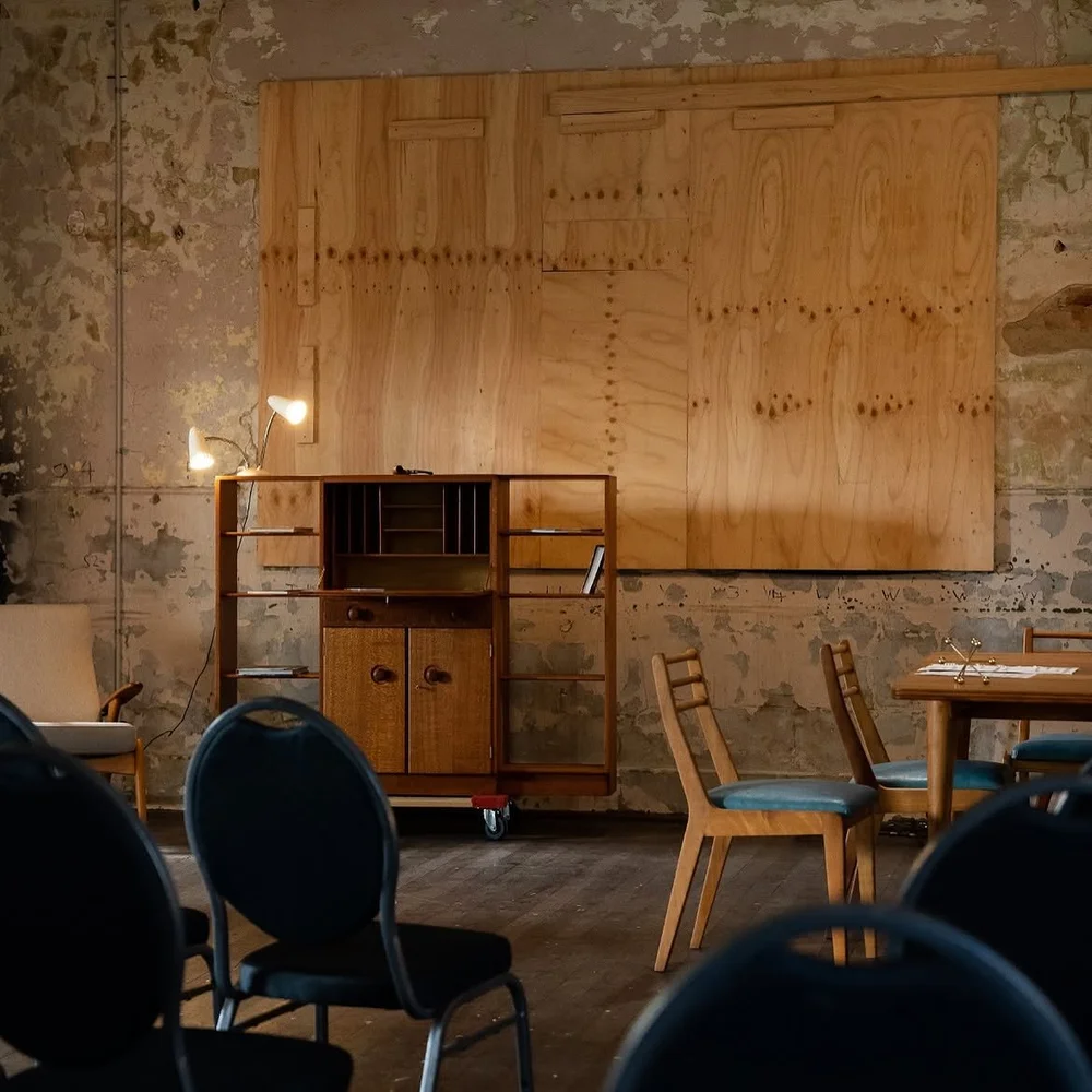 Furniture restoration demonstration with timber cabinet