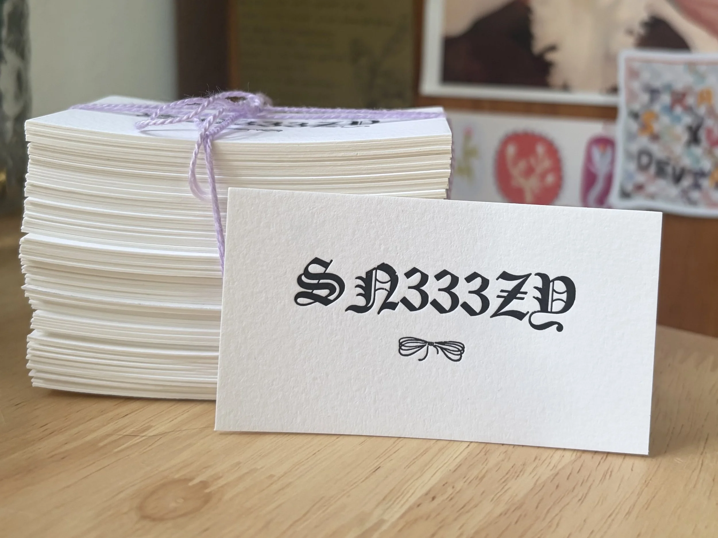 sn333zy tattoo business cards- front 2026