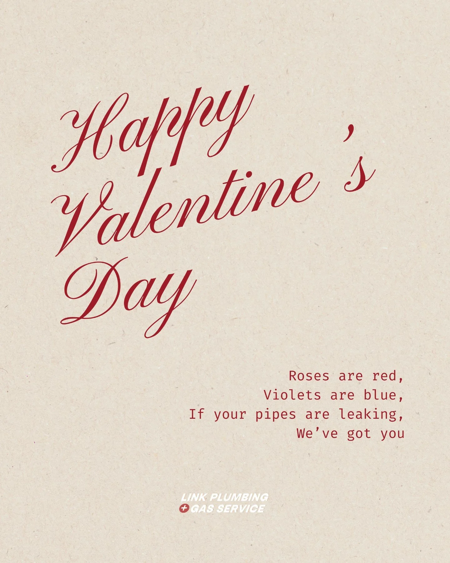 This Valentine&rsquo;s Day, don&rsquo;t let plumbing problems ruin the mood. Call Link Plumbing &amp; Gas and we&rsquo;ll take care of the mess.

Happy Valentines Day, call us (08) 6252 0326 ❤️