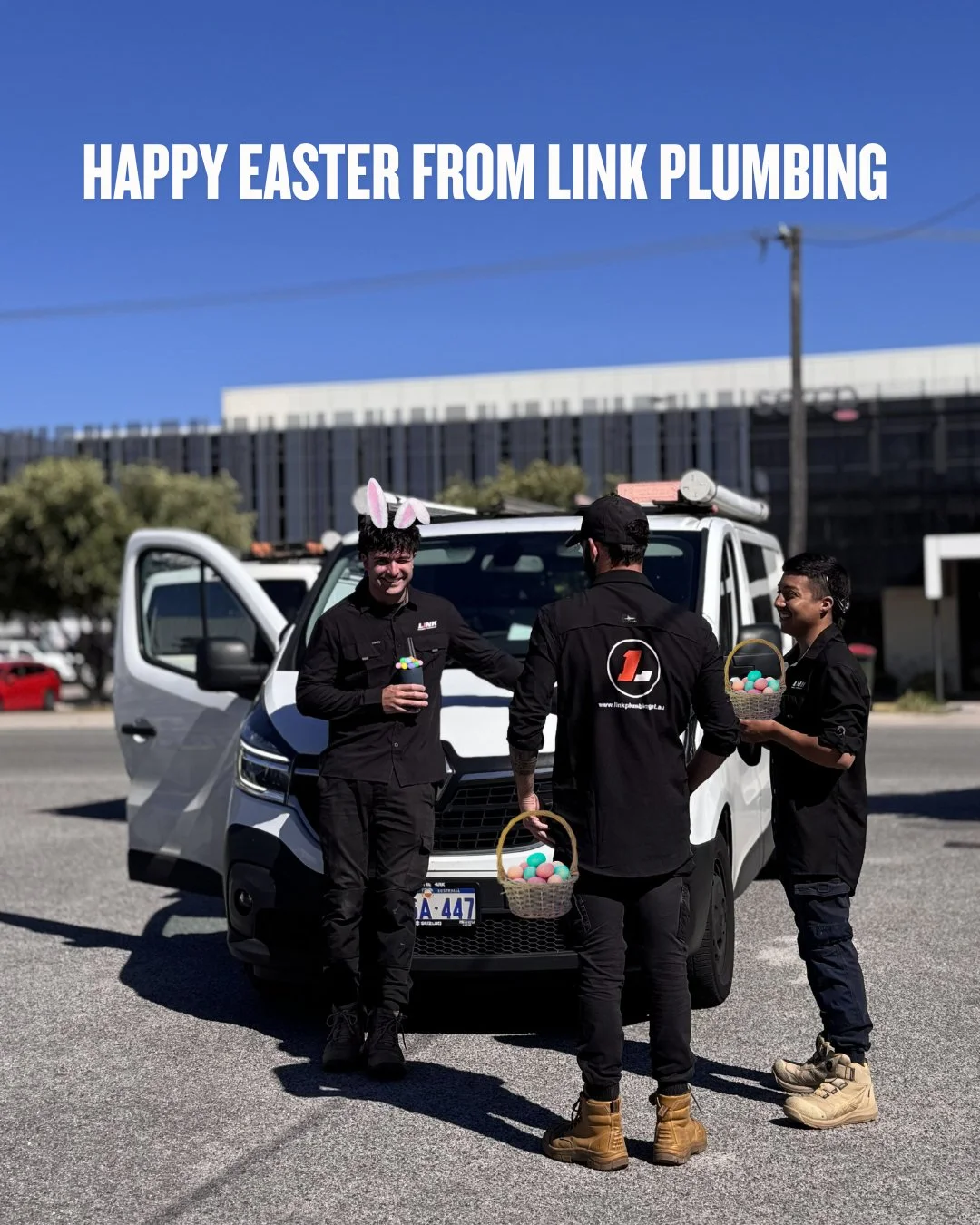 Happy Easter from the Link Plumbing family 🐰

Easter egg hunt time &mdash; how many can you spot in the picture? Don&rsquo;t worry&hellip; we&rsquo;re better at finding leaks than the Easter Bunny is at hiding eggs 😉

Comment your egg count below ?