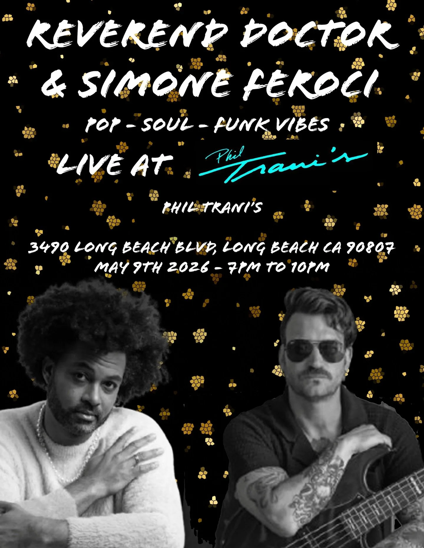 Call ahead and reserve your seat for @revdrmusic and @simoneferociofficial &lsquo;s show at @philtranis on Saturday May 9th! It&rsquo;s going to be a party! #longbeachevents #longbeachmusic #eventsinlongbeach #soulmusicvibes #funkbass