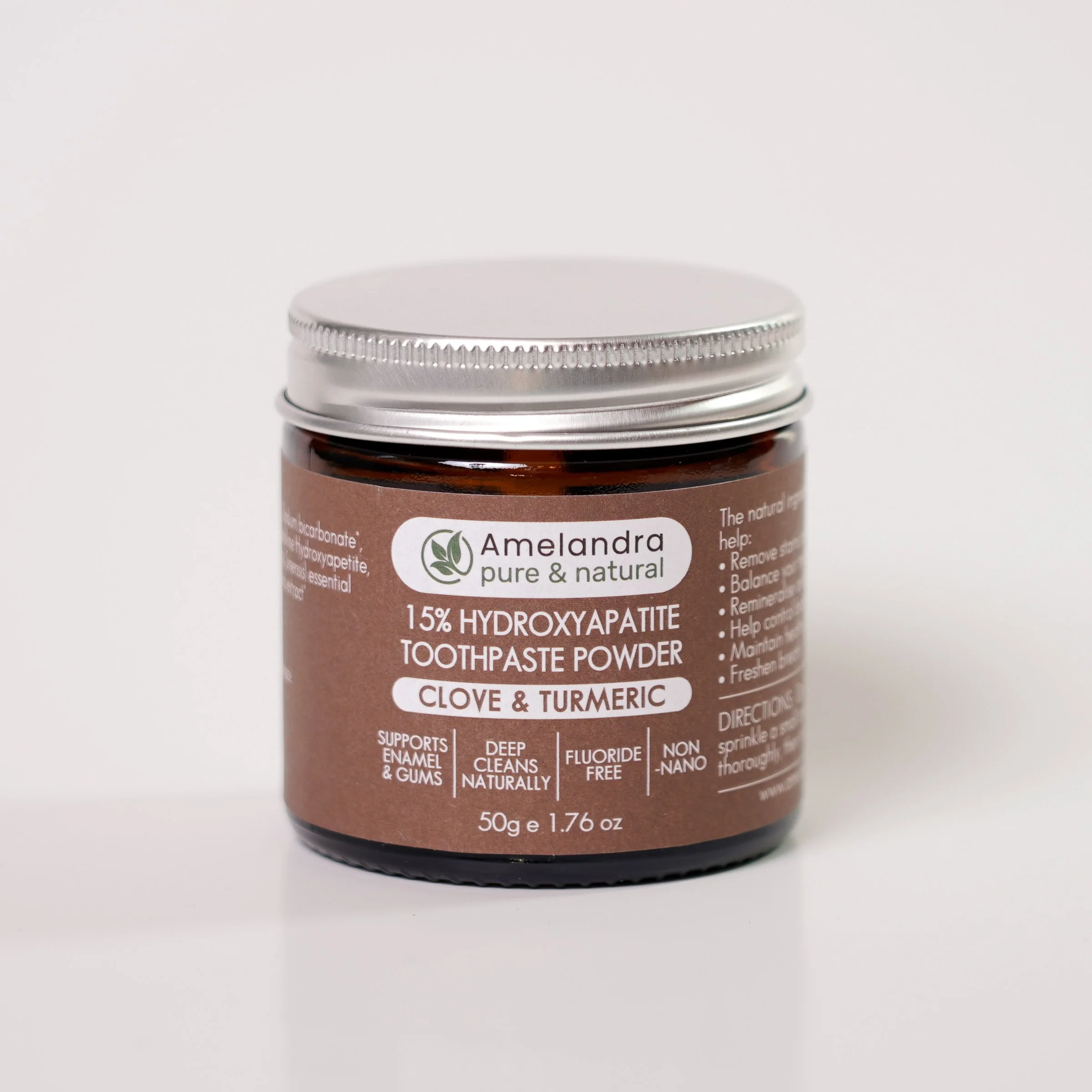 Organic Toothpaste Powder - Clove Turmeric & Hydroxyapatite