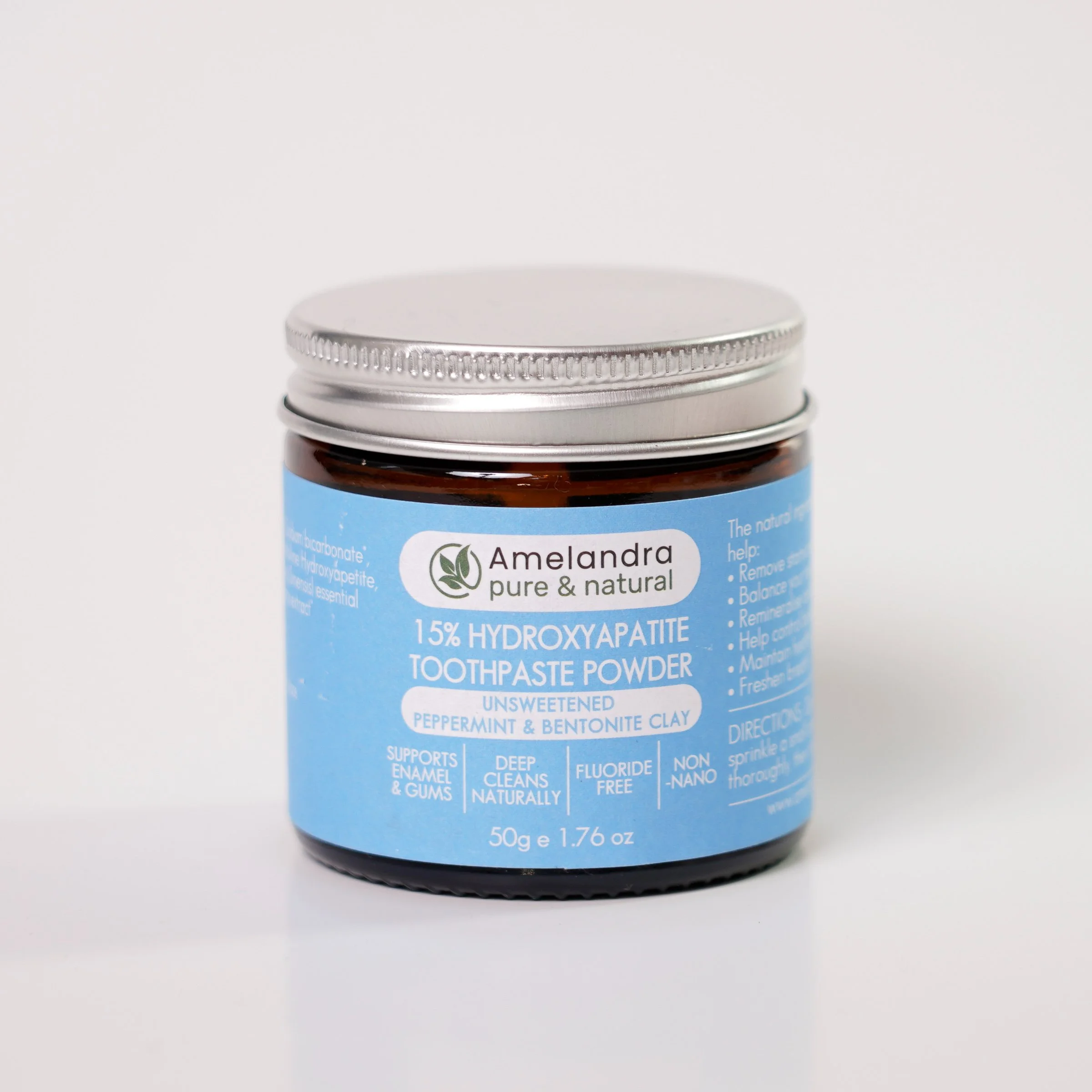 Unsweetened Peppermint - Hydroxyapatite Toothpaste Powder