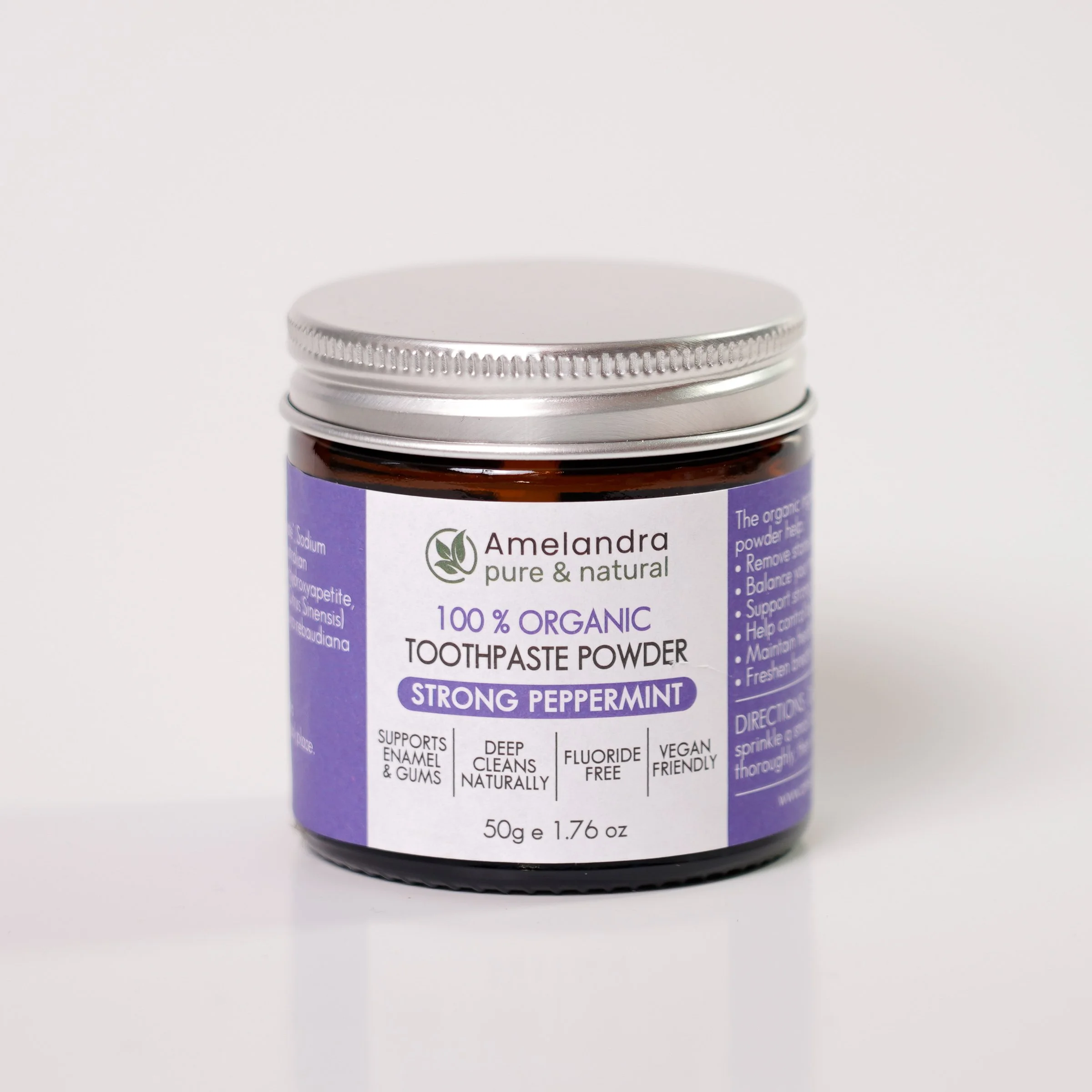 Organic Toothpaste Powder - Strong Peppermint