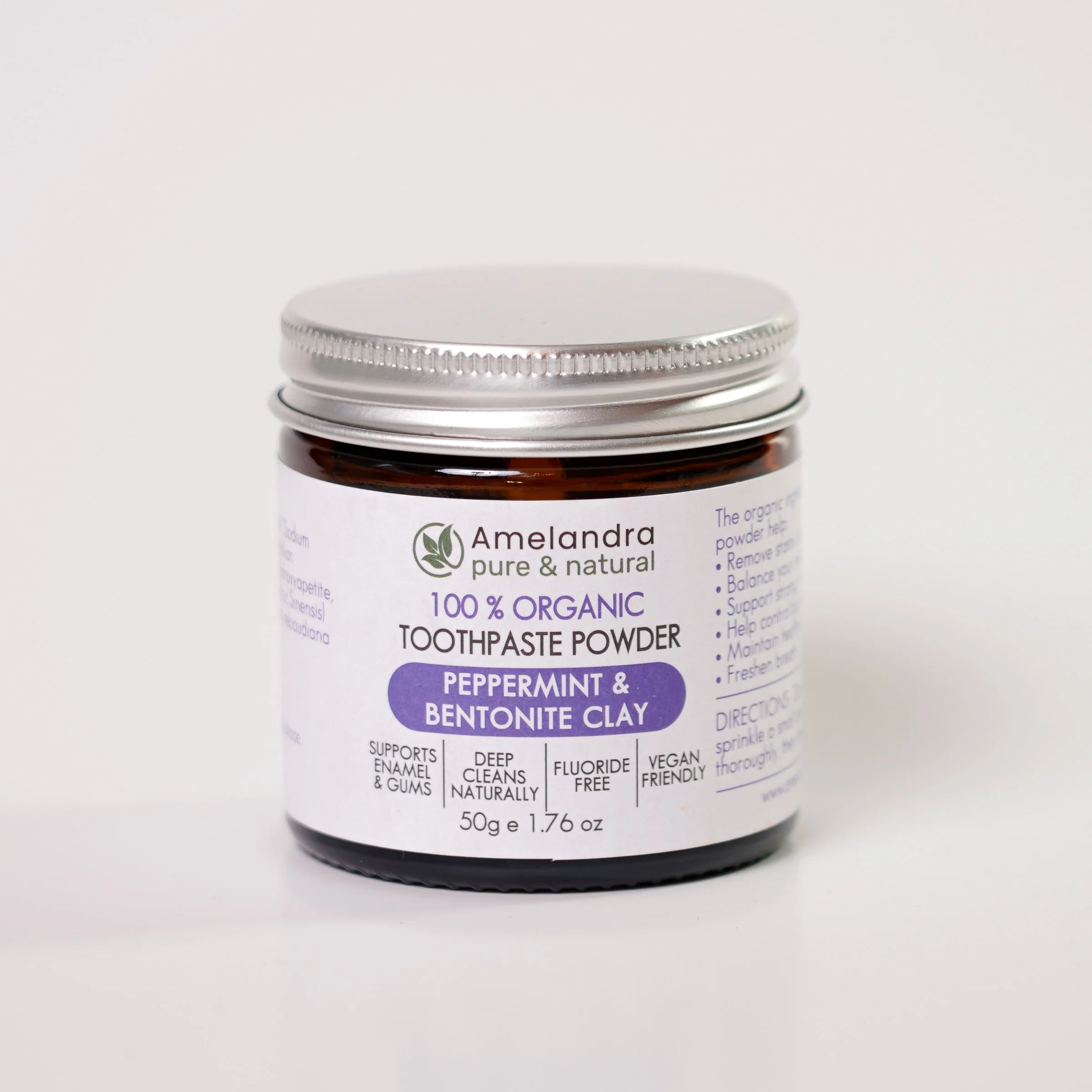 Organic Toothpaste Powder - Peppermint & Bentonite Clay