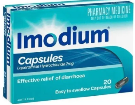 Imodium, a registered medication indicated for diarrhoea. See the tiny R number at the bottom left.