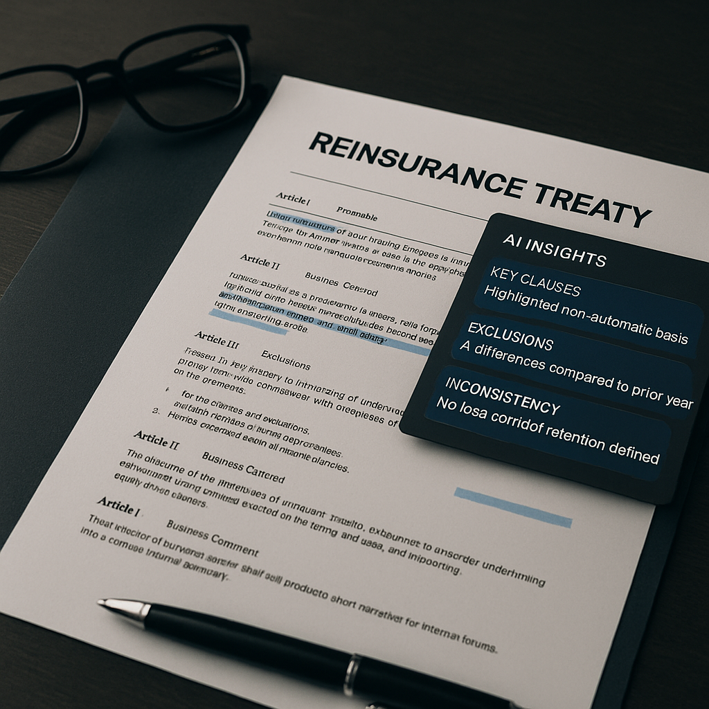 Treaty document with AI insights and highlights