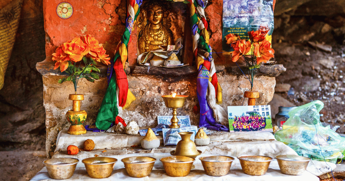 Buddhist shrine on the hike up to Tigers Nest