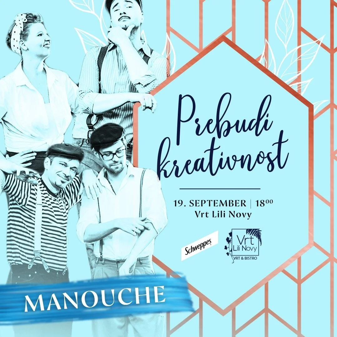 Shrani datum! 😍 Obeta se nam krasen dogodek, s katerim bomo zaokrožili na&scaron;e pestro poletno dogajanje.
V četrtek, 19. septembra, ob 18. uri, na Vrtu Lili Novy, z vami Manouche! 🎺🎶

#vrtlilinovy #koncert #vživo #manouche #schweppes #kavalgrou