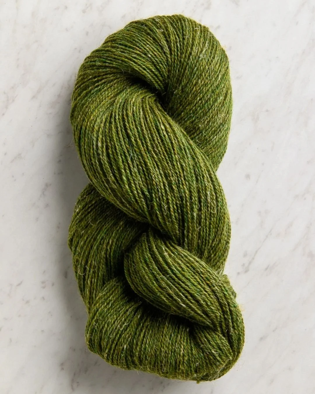 a skein of green linen yarn