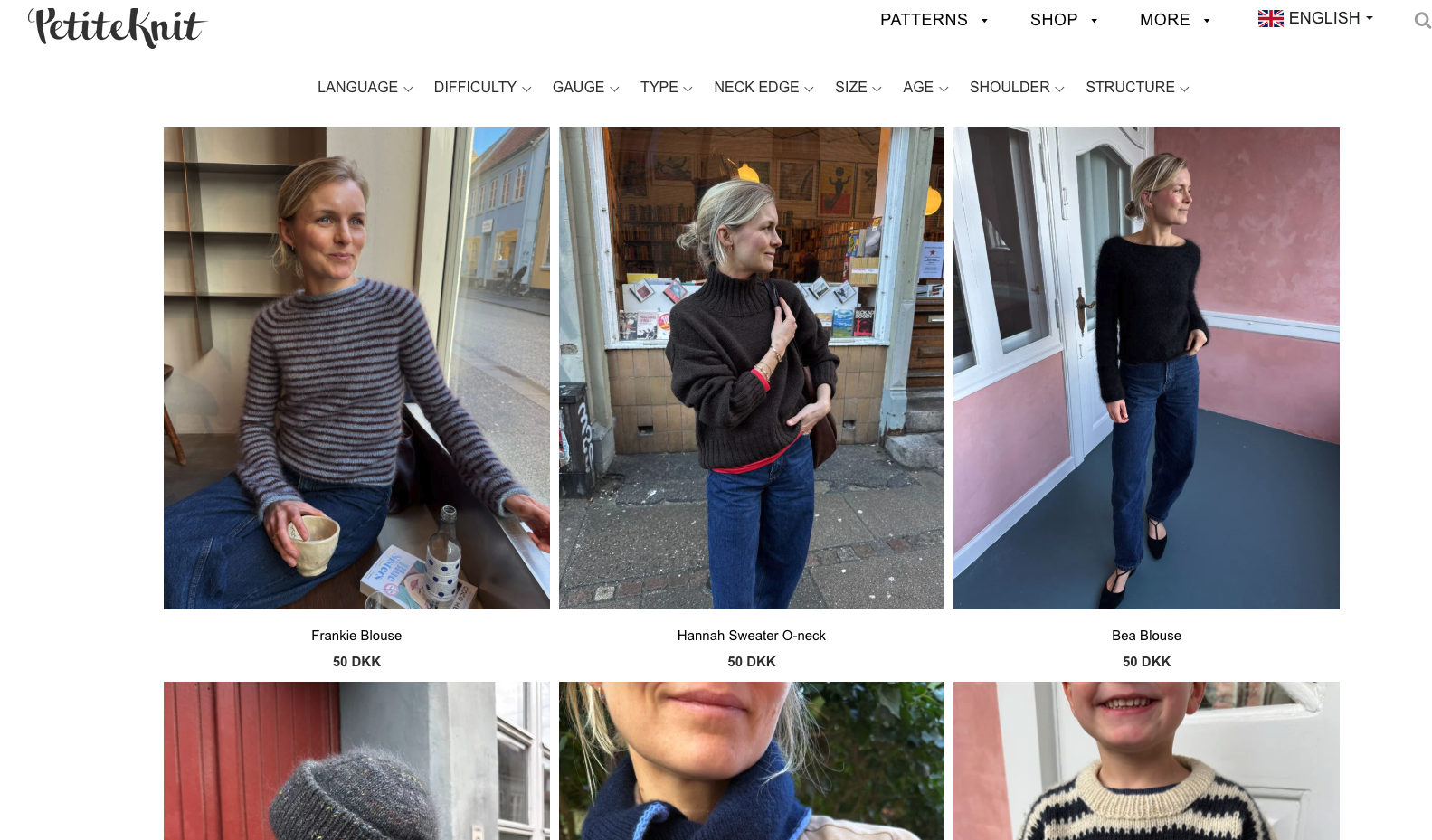 Screengrab of Petite Knit Knitting Patterns