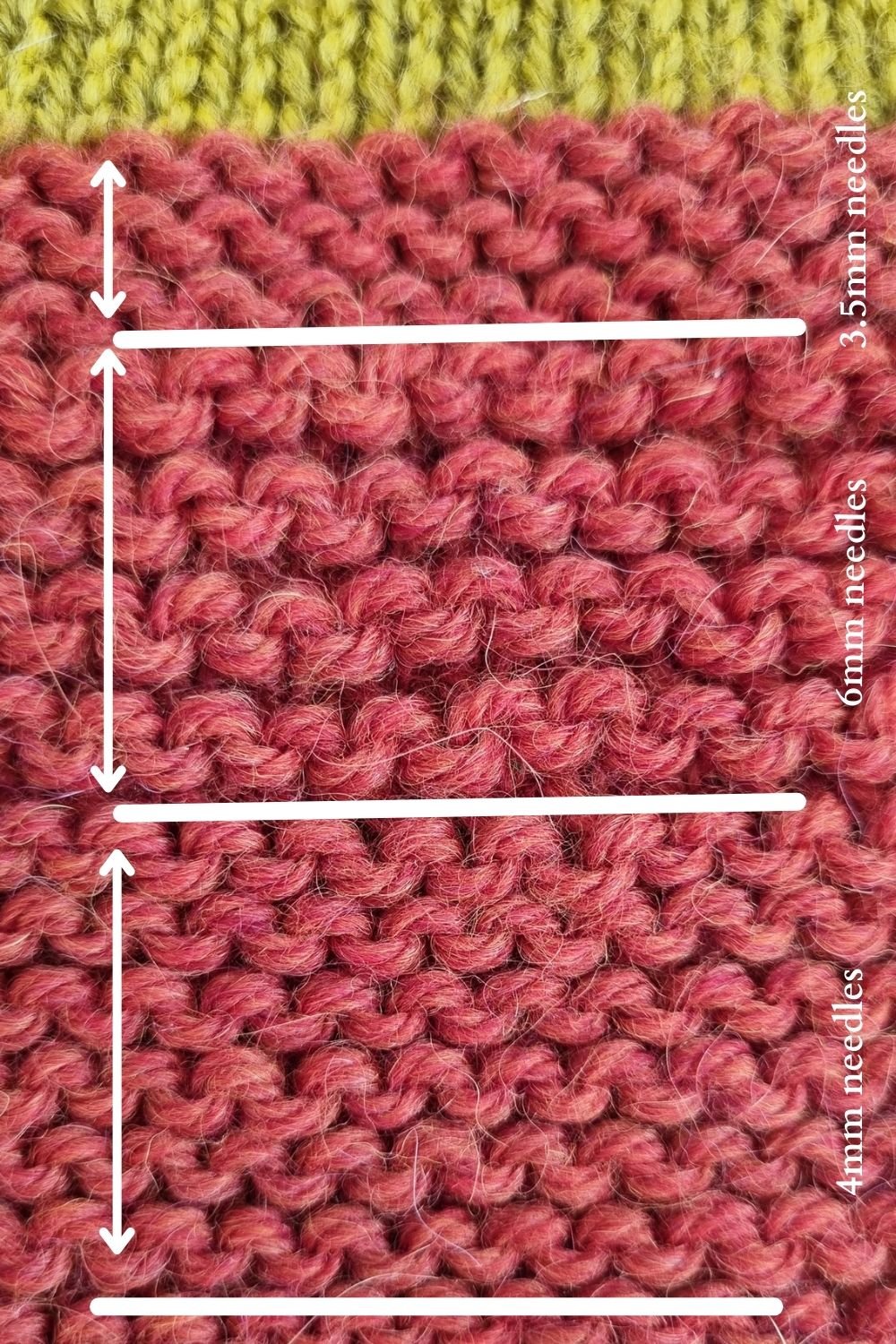 Garter Stitch Knitting with different size needles