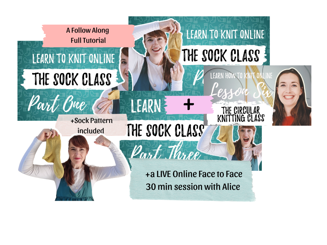 A collection of the sock knitting classes available in the Learn to Knit Sock Bundle