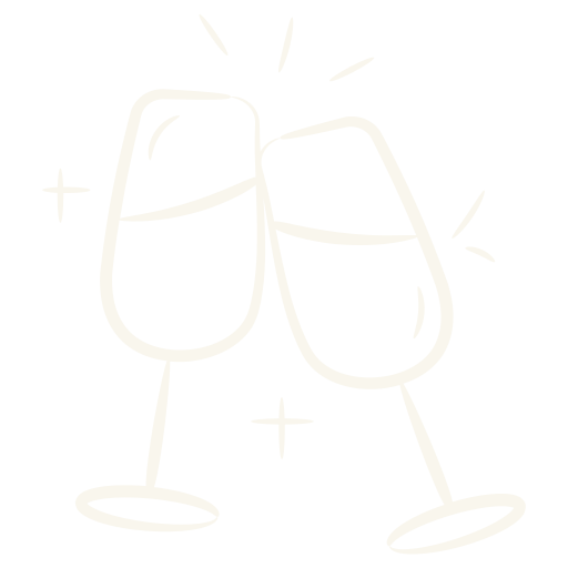 Illustration of two champagne glasses clinking