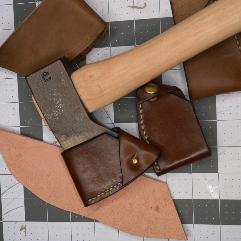 How to make a leather axe sheath