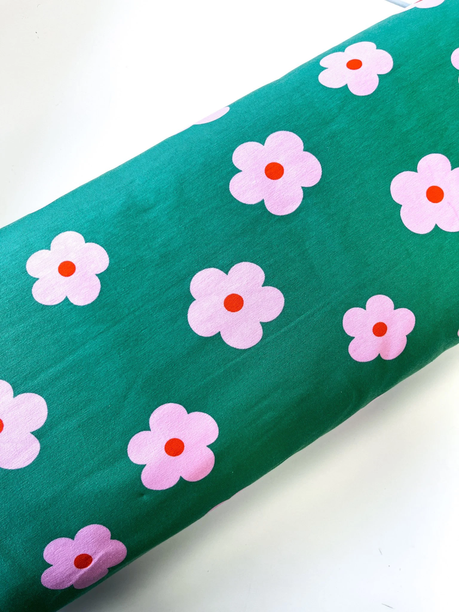 Green Flowers - Cotton Jersey