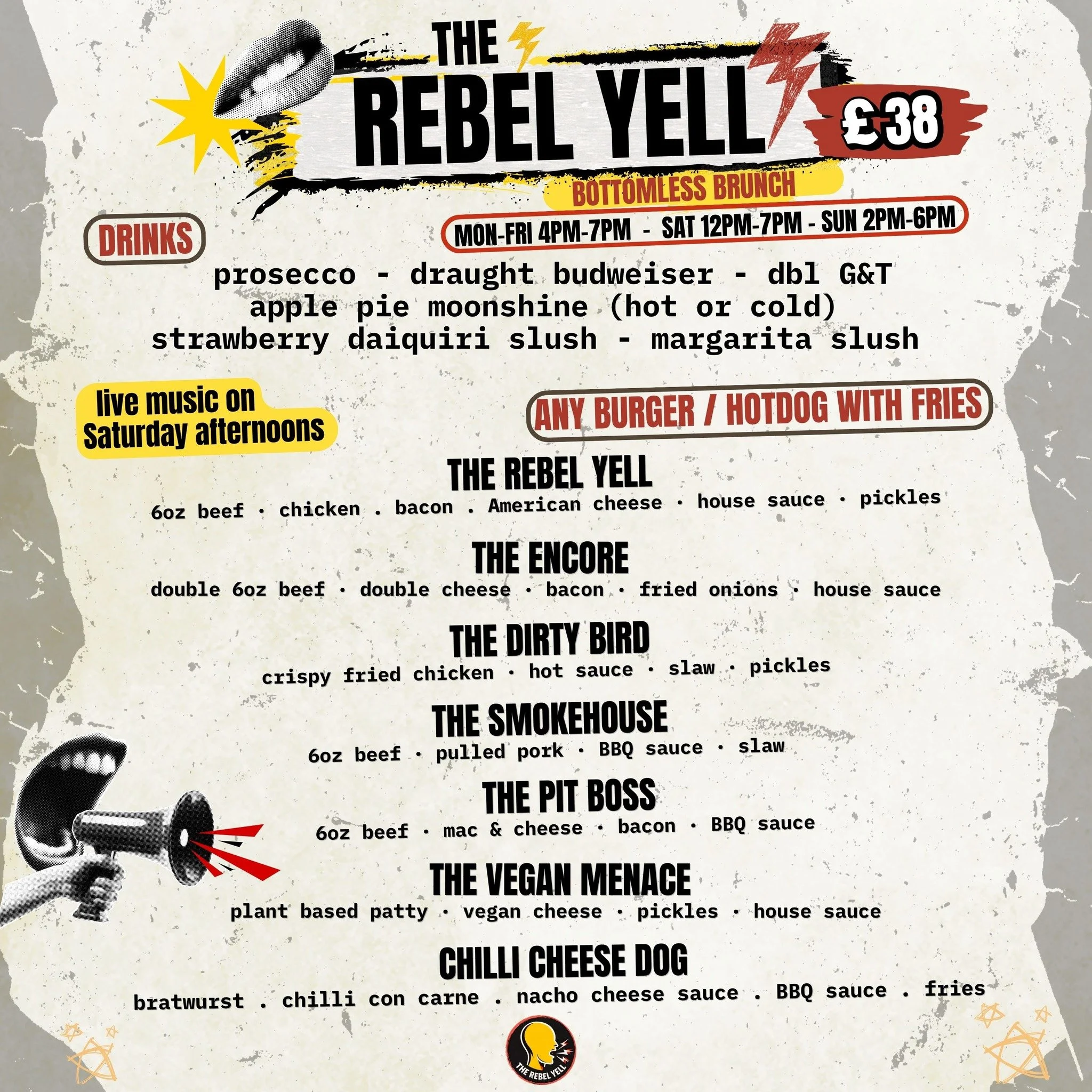 Over 10,000 of you have done a Bottomless Brunch with us. Our new basement bar @therebelyellncl is offering a new one to try. Message us to book in. Live music on a Saturday too, for a proper rock &amp; roll bottomless. #bottomless #bottomlesslunch #