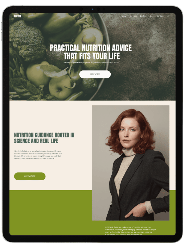 Squarespace Website Template for  Nutritionists