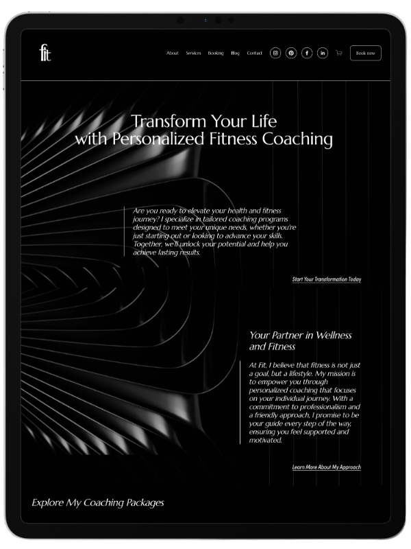 Squarespace Website Template for Fitness Coaches