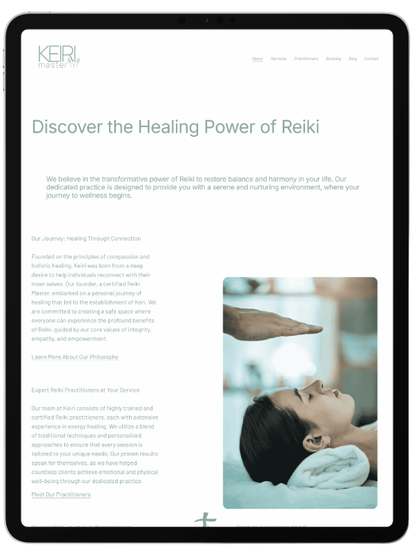 Squarespace Website Template for Reiki Practices