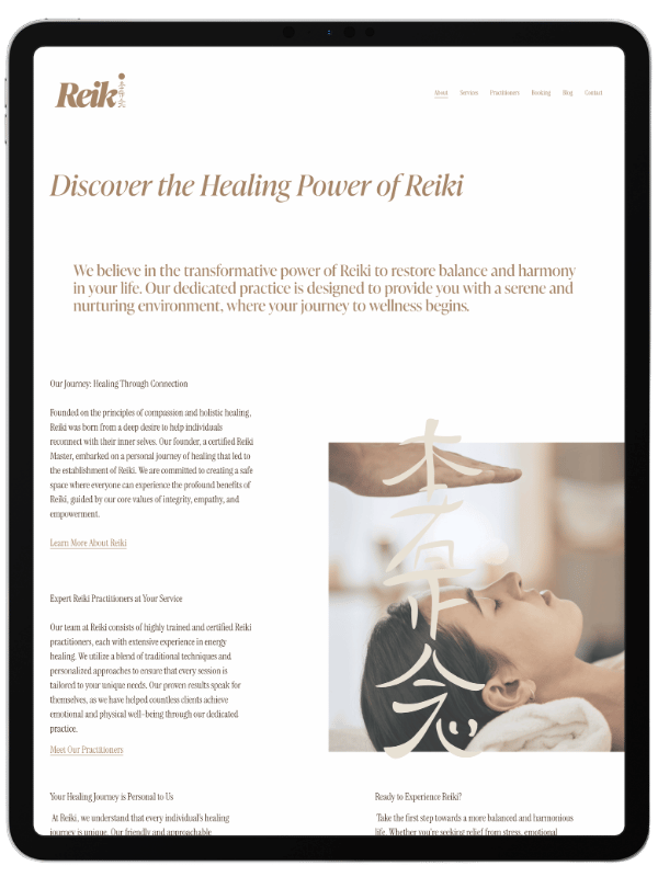 Squarespace Website Template for Reiki Practices