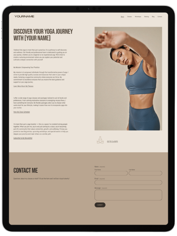 Squarespace Website Template for Yoga Teachers