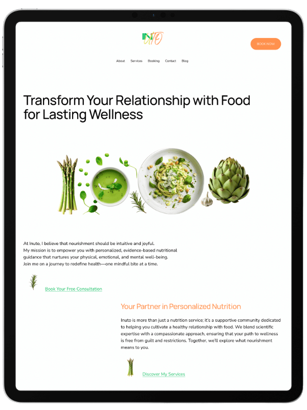 Squarespace Website Template for Nutritionists
